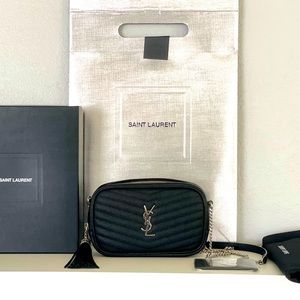 Saint Laurent mini Lou black with silver hardware